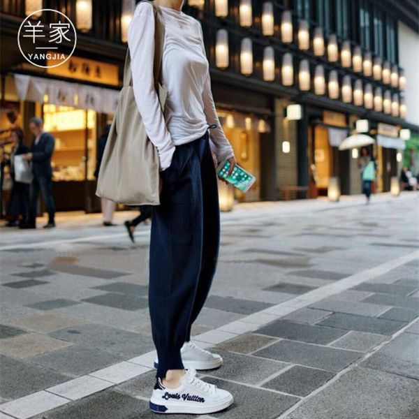 women's pants & capris spring autumn cashmere knitted women loose and thin sports trousers high waist wool casual haren, Black;white
women's pants & capris spring autumn cashmere knitted women loose and thin sports trousers high waist wool casual haren, Black;white