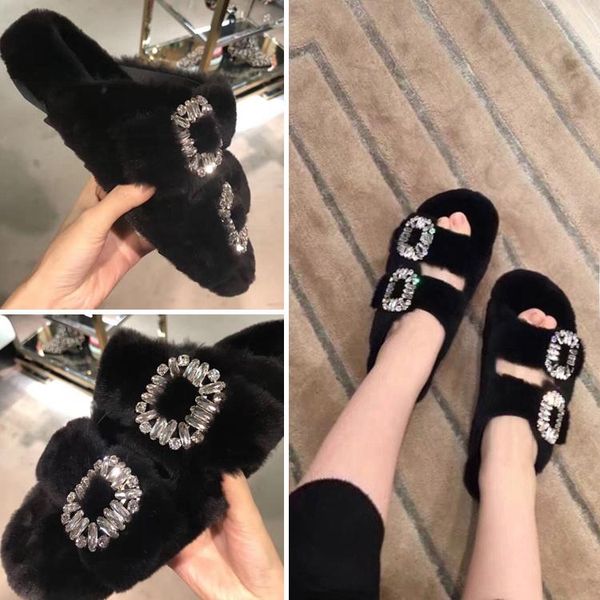 slippers black fur crystal buckle thick heels open toe slip on bling rinestone ladies fashion mules
slippers black fur crystal buckle thick heels open toe slip on bling rinestone ladies fashion mules