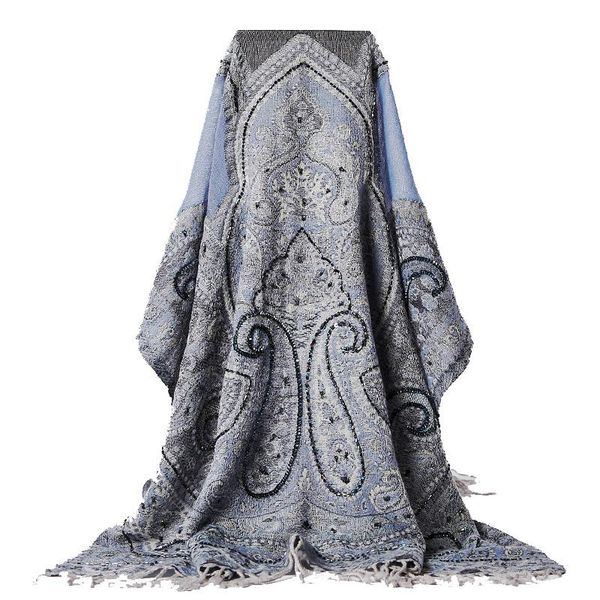 scarves merino wool pashmina scarf nepal handmade bead embroidery classic paisley pattern boiled cashew flower warm big shawl, Blue;gray
scarves merino wool pashmina scarf nepal handmade bead embroidery classic paisley pattern boiled cashew flower warm big shawl, Blue;gray