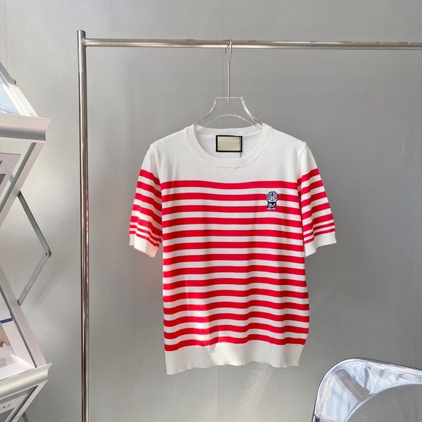 21 chao brand spring and summer new robot cat embroidery printing short sleeve knitted t-shirt, White
21 chao brand spring and summer new robot cat embroidery printing short sleeve knitted t-shirt, White