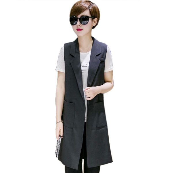 women's suits & blazers spring autumn women vest korea sleeveless thin coat long style suit jacket, White;black
women's suits & blazers spring autumn women vest korea sleeveless thin coat long style suit jacket, White;black
