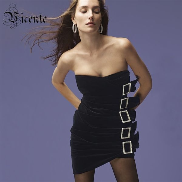 trendy black velvet mini dress crystal buckle design draped strapless celebrity party club vestido 210520, Black;gray
trendy black velvet mini dress crystal buckle design draped strapless celebrity party club vestido 210520, Black;gray