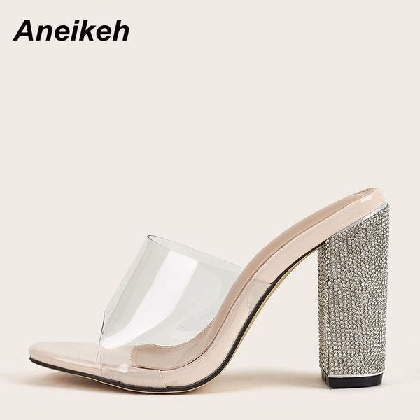 aneikeh 2021 summer stiletto heels slippers peep toe patchwork pvc zapatos de mujer fashion concise party women's shoes, Black
aneikeh 2021 summer stiletto heels slippers peep toe patchwork pvc zapatos de mujer fashion concise party women's shoes, Black
