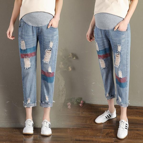 maternity bottoms pregnant women denim casual holes jeans loose thin feet pants autumn and winter cropped harem, White
maternity bottoms pregnant women denim casual holes jeans loose thin feet pants autumn and winter cropped harem, White