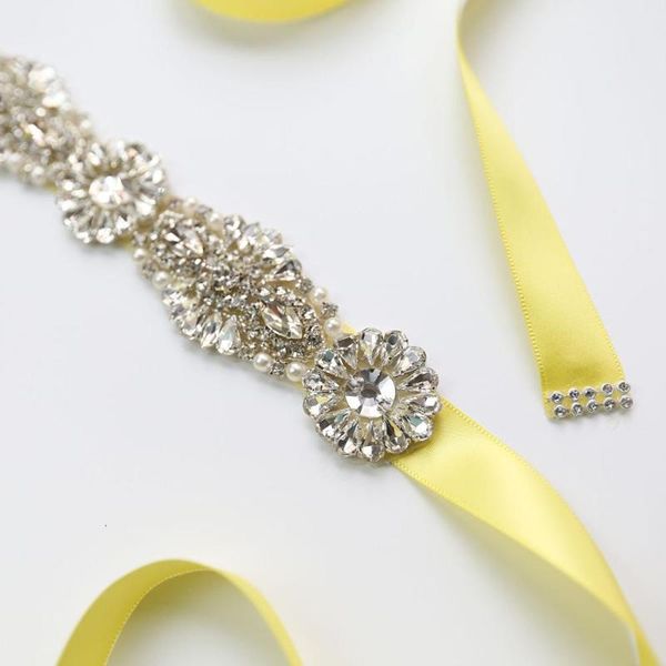 wedding sashes yellow ribbon belt sash for bridal bridesmaids dresses silver rhinestones clear crystal fix on patch, White
wedding sashes yellow ribbon belt sash for bridal bridesmaids dresses silver rhinestones clear crystal fix on patch, White