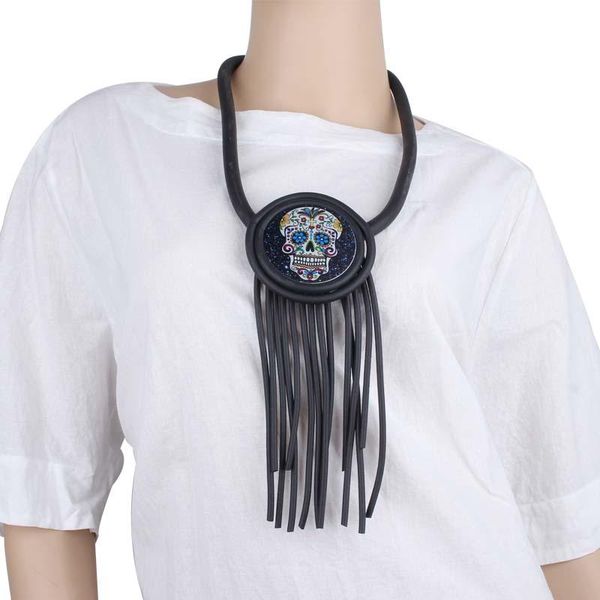 pendant necklaces multicolor skull printing necklace unusual retro gothic tassel rubber chain aesthetic jewelry gift for women, Silver
pendant necklaces multicolor skull printing necklace unusual retro gothic tassel rubber chain aesthetic jewelry gift for women, Silver