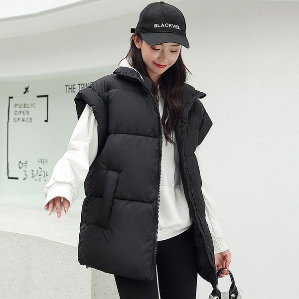 women's vests winter padded sleeveless jacket women vest warm thick down coat female solid loose puffer waistcoat fashion stand collar, Black;white
women's vests winter padded sleeveless jacket women vest warm thick down coat female solid loose puffer waistcoat fashion stand collar, Black;white