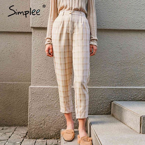 chic mid waist pleated plaid women button elastic slim trousers female casual autumn winter pants ladies 210414, Black;white
chic mid waist pleated plaid women button elastic slim trousers female casual autumn winter pants ladies 210414, Black;white