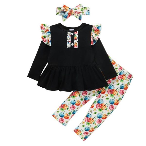 clothing sets 0-24 months 3 pcs born halloween outfits baby girl pumpkin print sleeve round neck pullover + trousers bowknot headband, White
clothing sets 0-24 months 3 pcs born halloween outfits baby girl pumpkin print sleeve round neck pullover + trousers bowknot headband, White