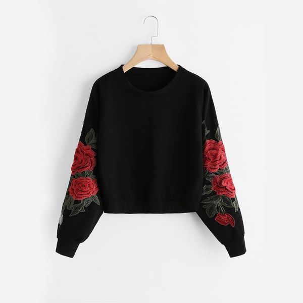 women's hoodies & sweatshirts oversized hoodie pullover sweatshirt pink short winter harajuku embroidered flower loose, Black
women's hoodies & sweatshirts oversized hoodie pullover sweatshirt pink short winter harajuku embroidered flower loose, Black