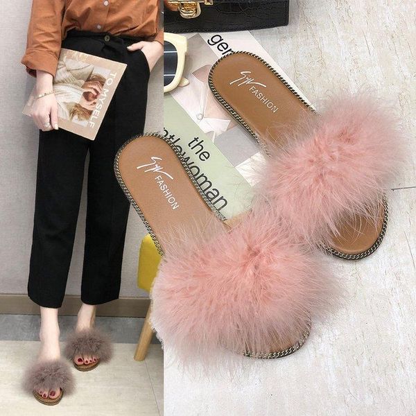 slippers flat with winter women fur open toe outside fringe shoes classics fashion solid slides, Black
slippers flat with winter women fur open toe outside fringe shoes classics fashion solid slides, Black