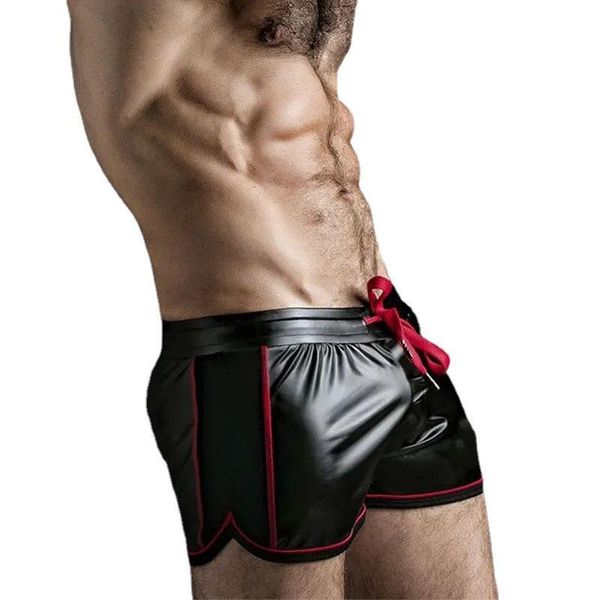 men's shorts pu imitation leather stitching breathable sports leisure european and american locomotive pants men, White;black
men's shorts pu imitation leather stitching breathable sports leisure european and american locomotive pants men, White;black