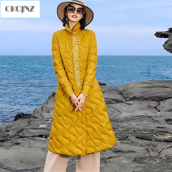 women's down & parkas winter fashion women jacket casual slim outerwear white duck down light coat long section yy183 ng0n, Black
women's down & parkas winter fashion women jacket casual slim outerwear white duck down light coat long section yy183 ng0n, Black