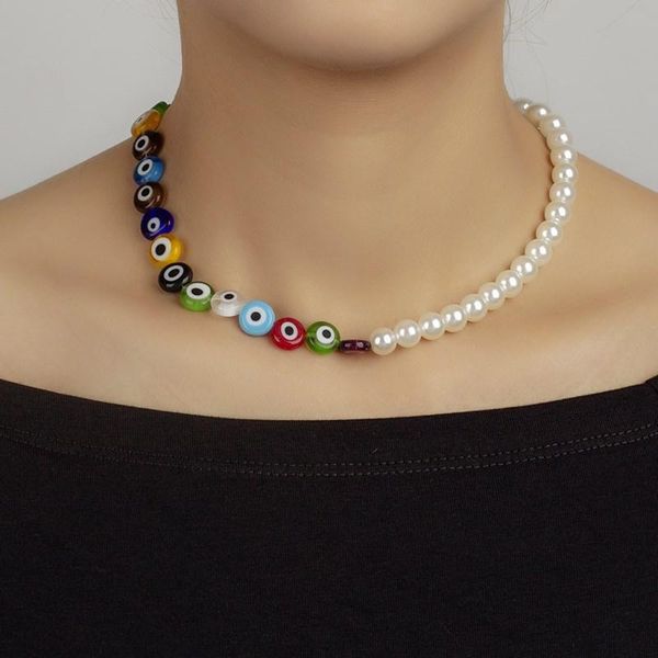 chokers fashion evil eye beads chain splicing pearl choker neckalce women men clavicle collar vintage boho summer beach necklace, Golden;silver
chokers fashion evil eye beads chain splicing pearl choker neckalce women men clavicle collar vintage boho summer beach necklace, Golden;silver