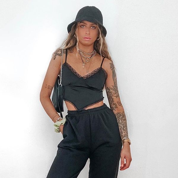 women's tanks & camis lace patchwork satin white crop women straps v neck cami ladies backless bustier black triangle hem s 2hky
women's tanks & camis lace patchwork satin white crop women straps v neck cami ladies backless bustier black triangle hem s 2hky
