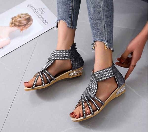 breathable style women summer hollow out leather rhinestones thick heel zipper crystal sandals shoes, Black
breathable style women summer hollow out leather rhinestones thick heel zipper crystal sandals shoes, Black