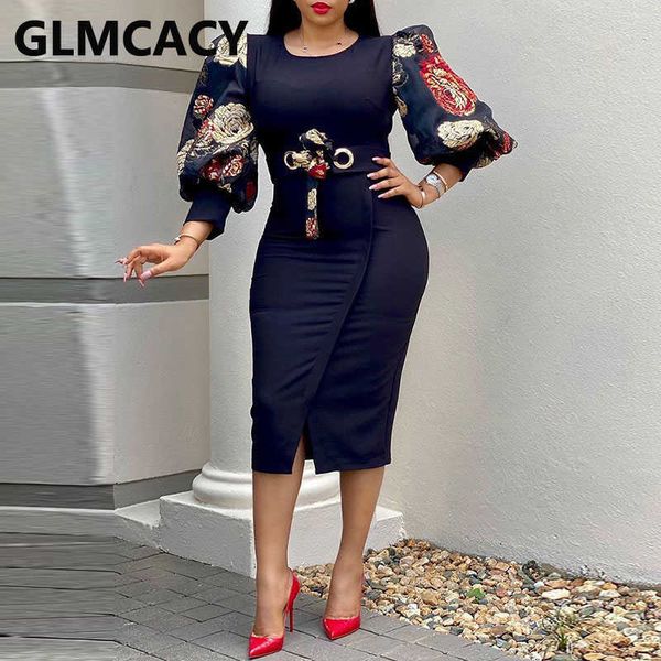 women lantern sleeve floral printed midi dress elegant ol bodycon work dresses 210702, Black;gray
women lantern sleeve floral printed midi dress elegant ol bodycon work dresses 210702, Black;gray