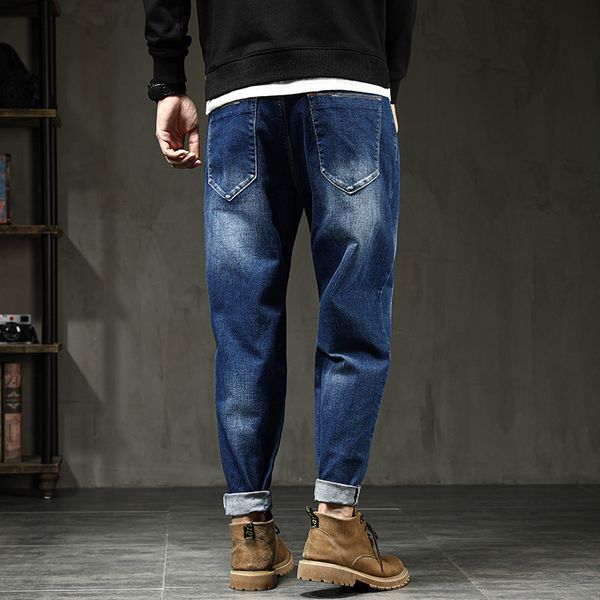 stretch harem trousers men's loose denim plus size small feet jeans fall brand young, Blue
stretch harem trousers men's loose denim plus size small feet jeans fall brand young, Blue