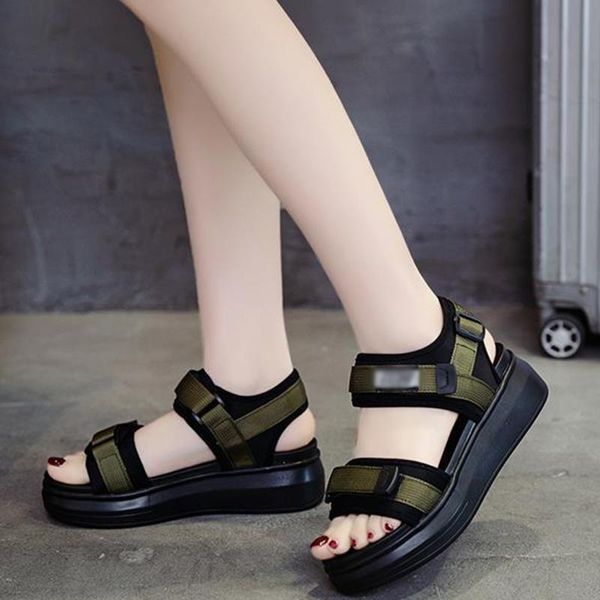 dress shoes green patchwork stretch fabric hollowed hook & loop comfortable beach fashion open toed non-slip platform women sandals, Black
dress shoes green patchwork stretch fabric hollowed hook & loop comfortable beach fashion open toed non-slip platform women sandals, Black