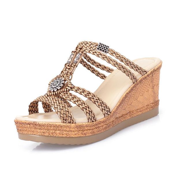 dress shoes 2021 est summer cowhide weaving beach woman platform slippers wedges high heel sandals comfortable cool women, Black
dress shoes 2021 est summer cowhide weaving beach woman platform slippers wedges high heel sandals comfortable cool women, Black