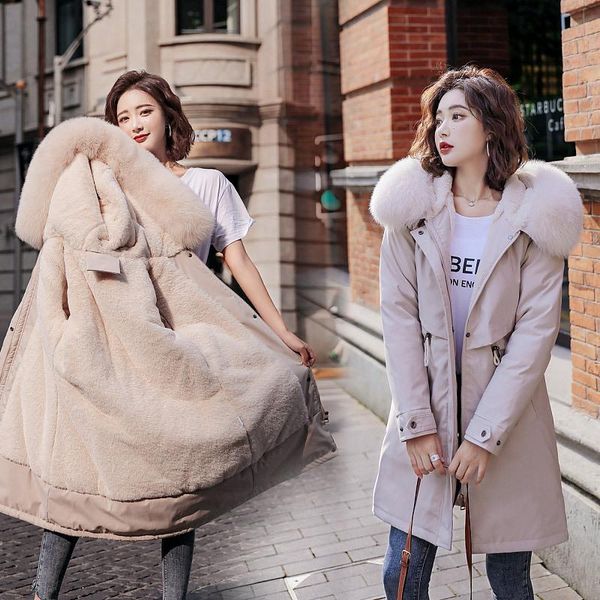women's down & parkas winter parka fleece lining thick warm coat mid-length hooded fur jacket ladies slim women, Black
women's down & parkas winter parka fleece lining thick warm coat mid-length hooded fur jacket ladies slim women, Black