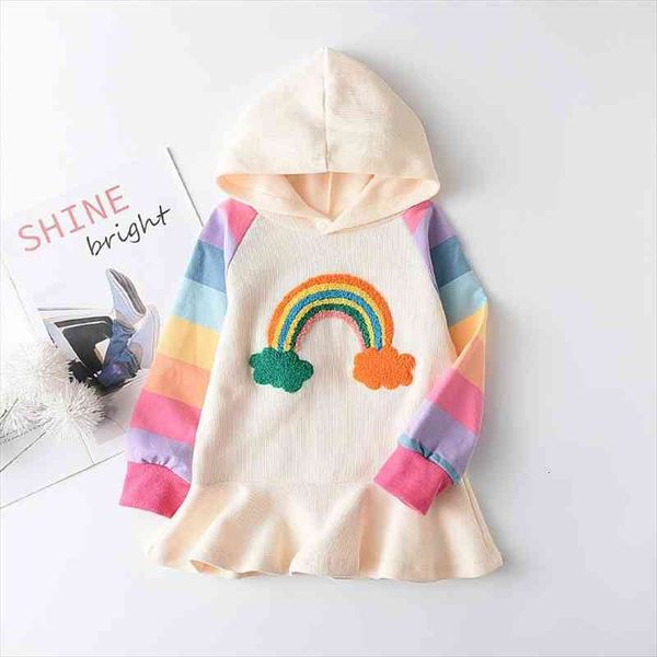 spring kids girls sweater style girl dress children rainbow embroidered long sleeve hooded dresses for casual, Red;yellow
spring kids girls sweater style girl dress children rainbow embroidered long sleeve hooded dresses for casual, Red;yellow