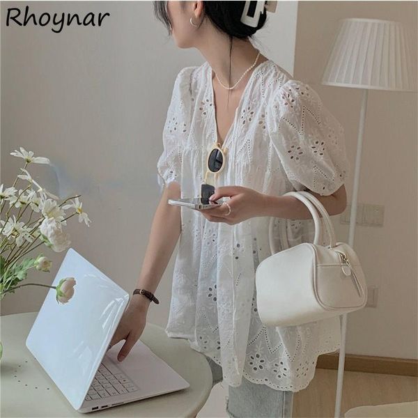 women's blouses & shirts blouse women summer sweet fashion hollow out elegant puff sleeve v-neck tender solid party daily ladies maide, White
women's blouses & shirts blouse women summer sweet fashion hollow out elegant puff sleeve v-neck tender solid party daily ladies maide, White