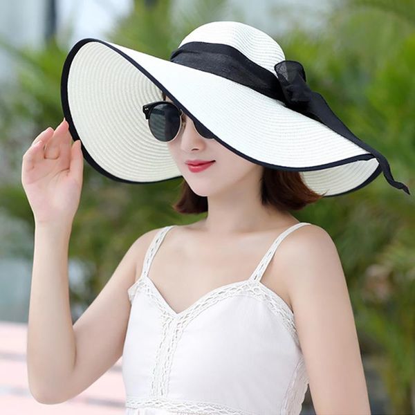 wide brim hats summer female sun visor hat big classic bowknot folding straw casual outdoor beach cap for women uv protection, Blue;gray
wide brim hats summer female sun visor hat big classic bowknot folding straw casual outdoor beach cap for women uv protection, Blue;gray