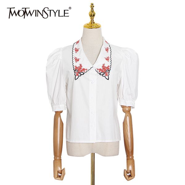elegant embroidery print hit color shirt for women lapel collar puff sleeve blouses female summer fashion 210524, White
elegant embroidery print hit color shirt for women lapel collar puff sleeve blouses female summer fashion 210524, White