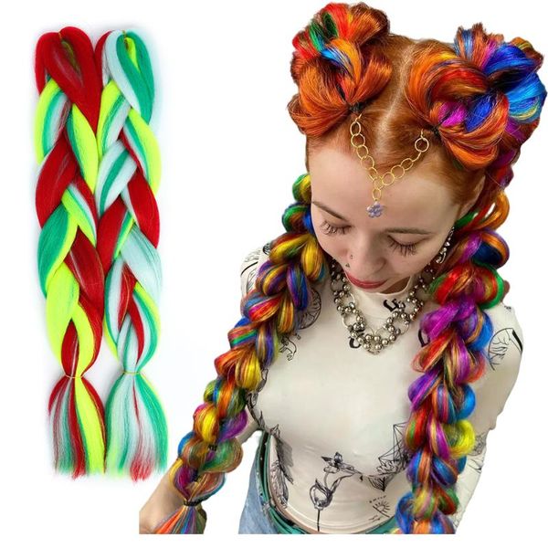 human ponytails braiding hair mix rainbow braids synthetic jumbo extension for women, Black
human ponytails braiding hair mix rainbow braids synthetic jumbo extension for women, Black