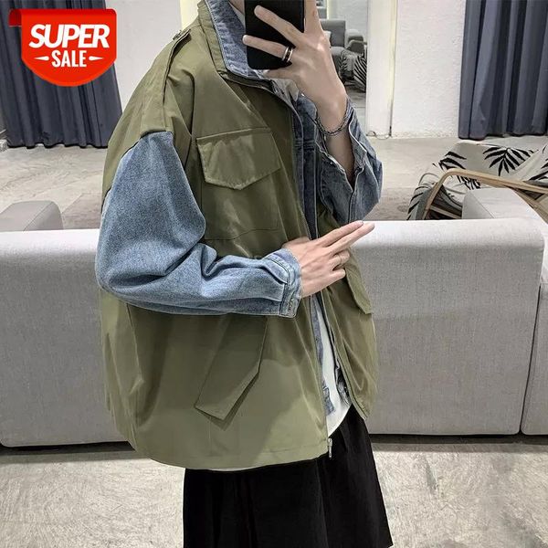 2020 men's streetwear denim bomber jacket two-piece clothes outerwear loose casual coats black/green color windbreaker -xl #j85r, White;black
2020 men's streetwear denim bomber jacket two-piece clothes outerwear loose casual coats black/green color windbreaker -xl #j85r, White;black