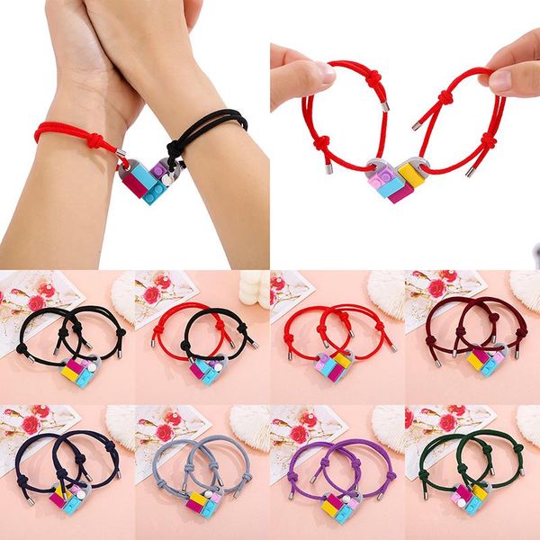 charm bracelets 2pcs / set heart building block couple bracelet for women and men fashion friendship jewelry gift rope wholesale, Golden;silver
charm bracelets 2pcs / set heart building block couple bracelet for women and men fashion friendship jewelry gift rope wholesale, Golden;silver