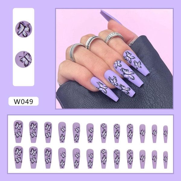false nails 24pcs fake purple butterfly nail art glue type removable long paragraph artificial manicure fully covered decoration, Red;gold
false nails 24pcs fake purple butterfly nail art glue type removable long paragraph artificial manicure fully covered decoration, Red;gold