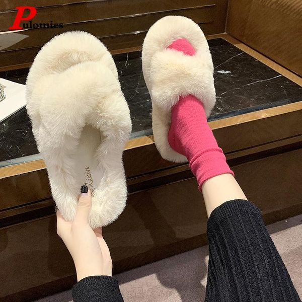 women plush slippers 2021 winter warm furry faux fur shoes female indoor home loafers house slides, Black
women plush slippers 2021 winter warm furry faux fur shoes female indoor home loafers house slides, Black