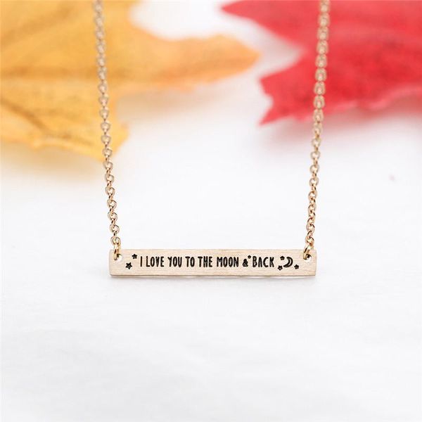 pendant necklaces wholesale i love you to the moon & back necklace women valentine day gift bar charm stainless steel jewelry 2021, Silver
pendant necklaces wholesale i love you to the moon & back necklace women valentine day gift bar charm stainless steel jewelry 2021, Silver
