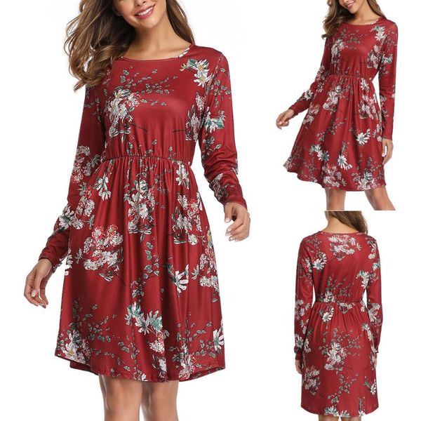 casual dresses fashion women flral printed o-neck long sleeve a-line pockets cotton blouse dress korea s, Black;gray
casual dresses fashion women flral printed o-neck long sleeve a-line pockets cotton blouse dress korea s, Black;gray
