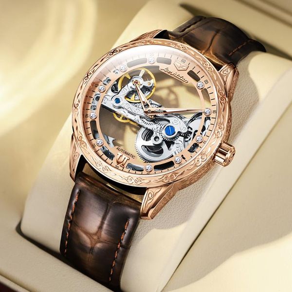 wristwatches men watch automatic mechanical wristwatch hollow design waterproof luminous hands leather watchband individual male clock, Slivery;brown
wristwatches men watch automatic mechanical wristwatch hollow design waterproof luminous hands leather watchband individual male clock, Slivery;brown
