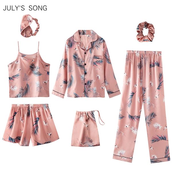 2021julys song new fashion women pajamas set 7 pieces stripes faux silk printing sleepwear woman suit spring summer autumn homewear, Black;red
2021julys song new fashion women pajamas set 7 pieces stripes faux silk printing sleepwear woman suit spring summer autumn homewear, Black;red
