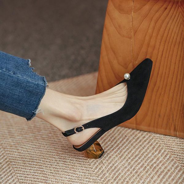 sandals women's korean pearl crystal heel shoes 2021 leather ba empty spring and summer high heels, Black
sandals women's korean pearl crystal heel shoes 2021 leather ba empty spring and summer high heels, Black