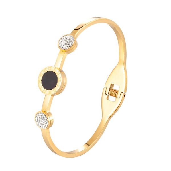 luxury crystal round black acrylic roman numerals stainless steel bangles clay stone bracelets for women girls fashion jewelry bangle
luxury crystal round black acrylic roman numerals stainless steel bangles clay stone bracelets for women girls fashion jewelry bangle