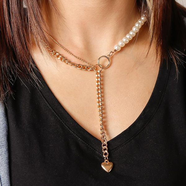 chokers punk gold chains simple heart shape pendant necklace for women girls long baroque pearl wedding gifts, Golden;silver
chokers punk gold chains simple heart shape pendant necklace for women girls long baroque pearl wedding gifts, Golden;silver
