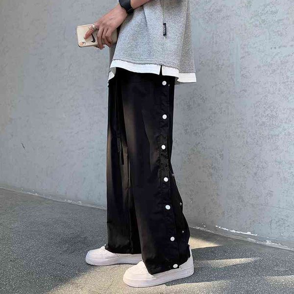 men's pants spring summer wide-leg fashion retro button casual streetwear loose hip-hop straight-leg s trousers yq4v, Black
men's pants spring summer wide-leg fashion retro button casual streetwear loose hip-hop straight-leg s trousers yq4v, Black