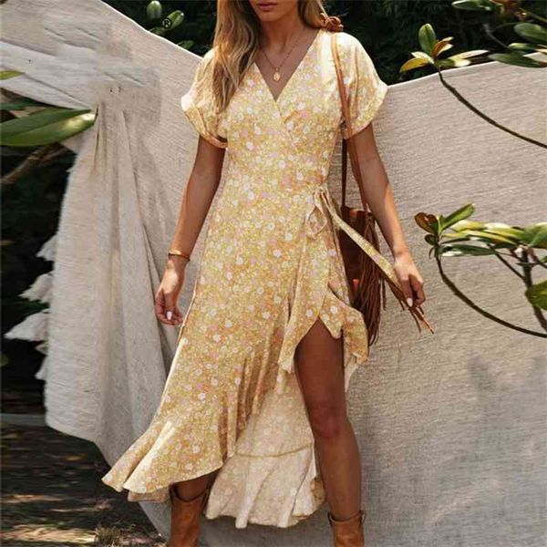 floral print women summer dress v-neck beach wrap ruffled sash maxi long casual holiday yellow boho 210415, Black;gray
floral print women summer dress v-neck beach wrap ruffled sash maxi long casual holiday yellow boho 210415, Black;gray