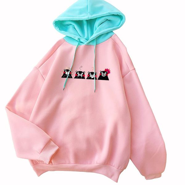 women's hoodies & sweatshirts autumn kawaii cartoon kumamon 2021 casual women long sleeve splicing fleece sweatshirt harajuku streetwea, Black
women's hoodies & sweatshirts autumn kawaii cartoon kumamon 2021 casual women long sleeve splicing fleece sweatshirt harajuku streetwea, Black