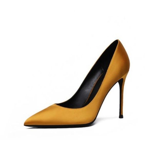 dress shoes classic women pumps yellow silk pointed toe platform 10cm thin high heels party ladies wedding, Black
dress shoes classic women pumps yellow silk pointed toe platform 10cm thin high heels party ladies wedding, Black