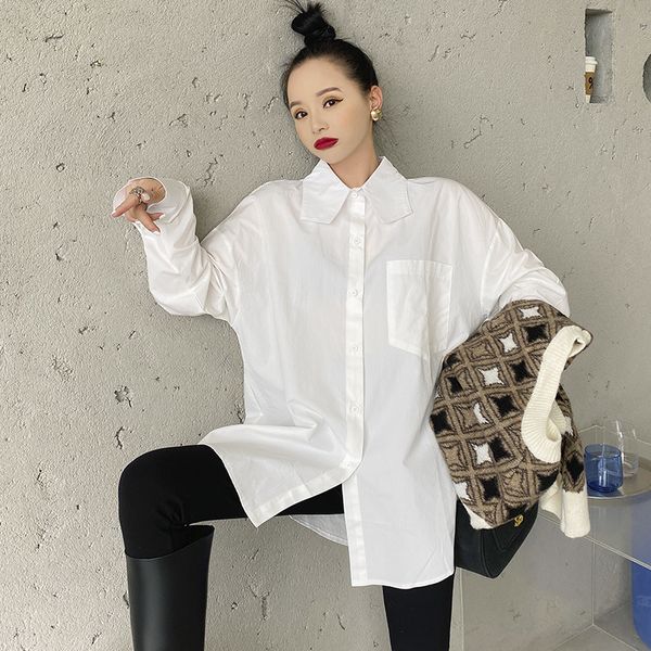 spring women fashion casual blouse single breasted pointed collar long-sleeved minimalist white plus size shirt 8y768 210510
spring women fashion casual blouse single breasted pointed collar long-sleeved minimalist white plus size shirt 8y768 210510