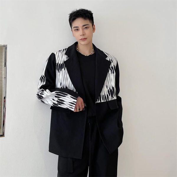 men's suits & blazers fashion splice streetwear korean autumn spring suit jacket men vintage casual blazer coat, White;black
men's suits & blazers fashion splice streetwear korean autumn spring suit jacket men vintage casual blazer coat, White;black