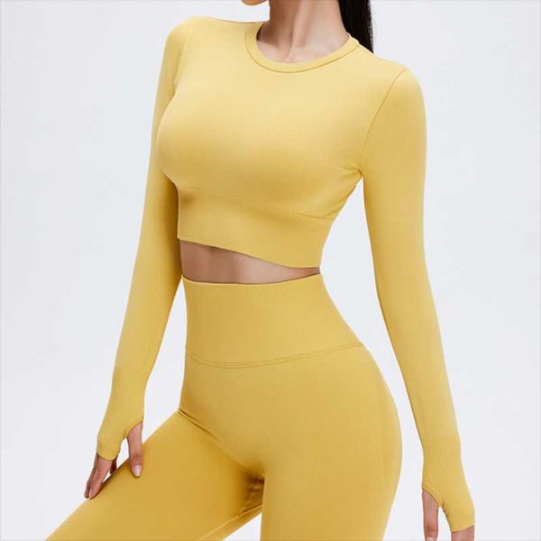 yoga outfit long sleeve shirt women seamless breathable fitness with thumb hole solid color crop female gym workout clothes
yoga outfit long sleeve shirt women seamless breathable fitness with thumb hole solid color crop female gym workout clothes
