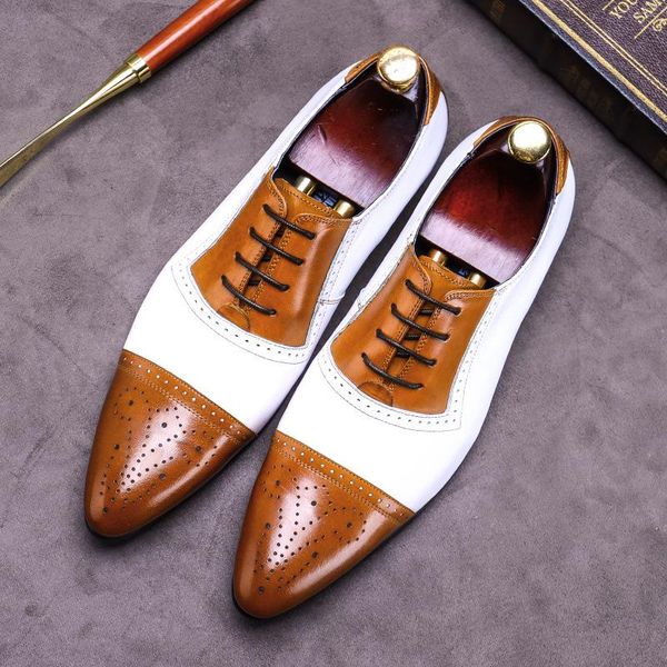 dress shoes 20616 wedding leather male bridegroom business formal wear pointed brock men's color matching, Black
dress shoes 20616 wedding leather male bridegroom business formal wear pointed brock men's color matching, Black