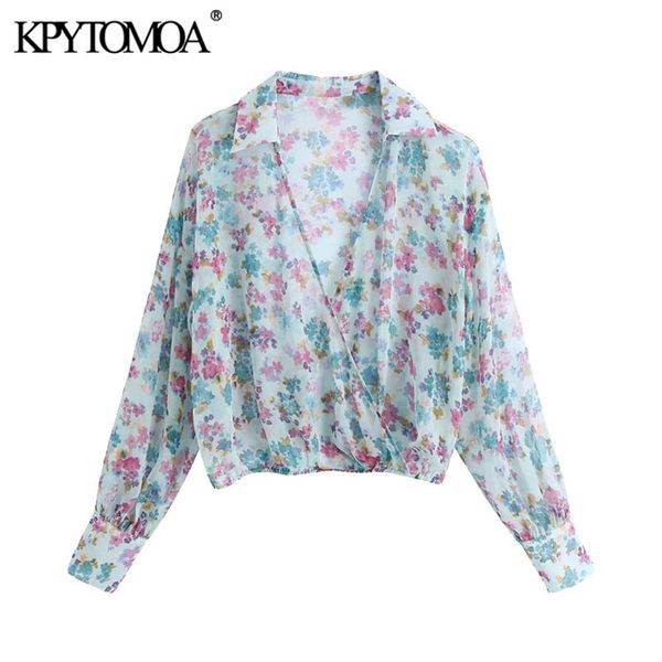 women fashion semi-sheer floral print cropped blouses vintage long sleeve elastic hem female shirts chic 210421, White
women fashion semi-sheer floral print cropped blouses vintage long sleeve elastic hem female shirts chic 210421, White